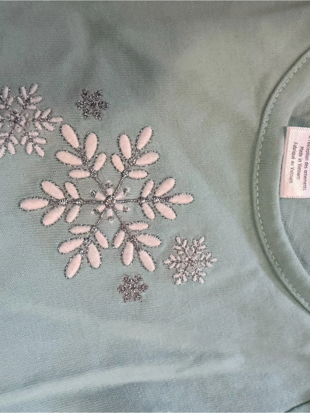 Gymboree Mint Green Ruffled tunic Set with Snowflake Embroidery
